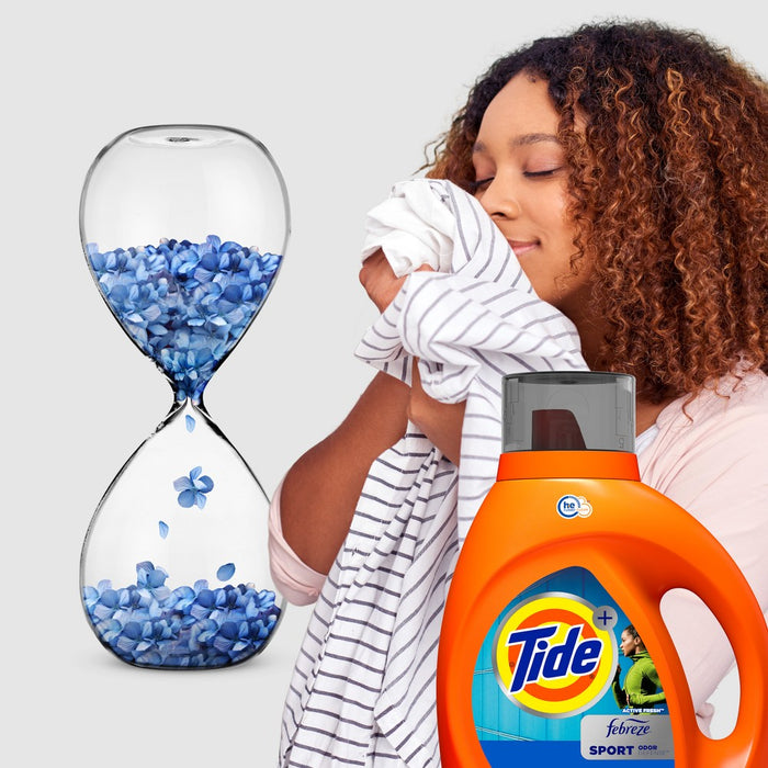 Tide Plus Febreze Sport Active Fresh High Efficiency Liquid Laundry Detergent Soap - 84 fl oz