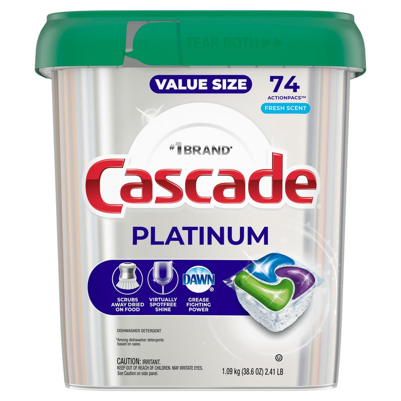 Cascade Fresh Platinum Action Pacs - 74ct