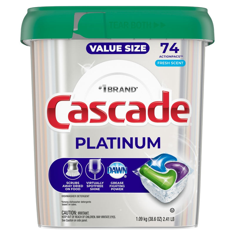 Cascade Fresh Platinum Action Pacs - 74ct