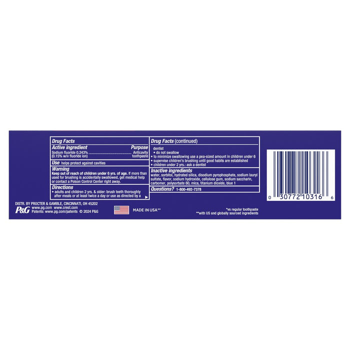 Crest 3D White Stain Eraser Teeth Whitening Toothpaste, Icy Clean Mint - 3.8 oz