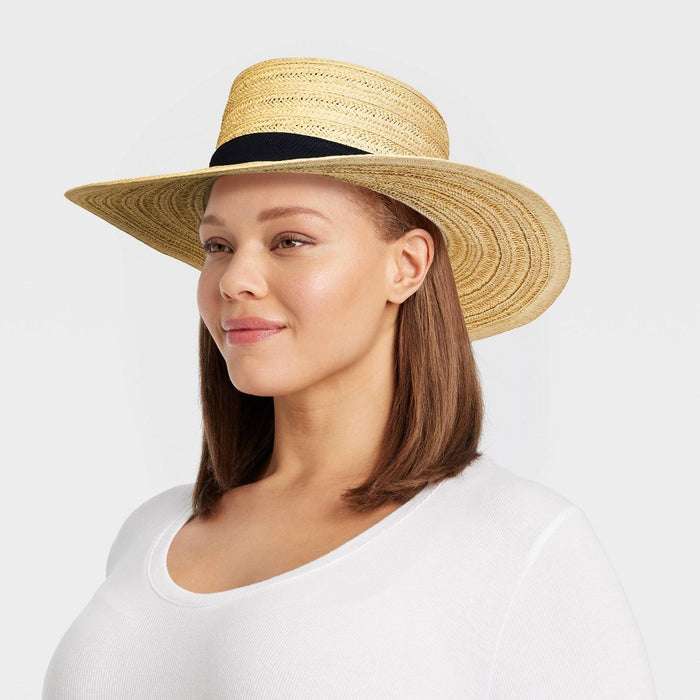 Straw Boater Hat - Universal Thread Natural/Black S/M