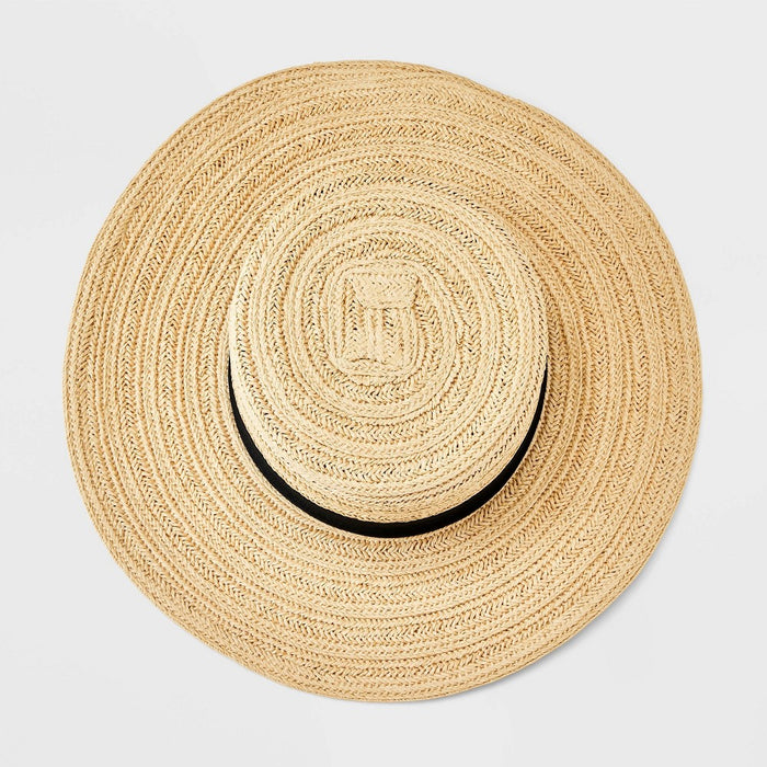 Straw Boater Hat - Universal Thread Natural/Black S/M