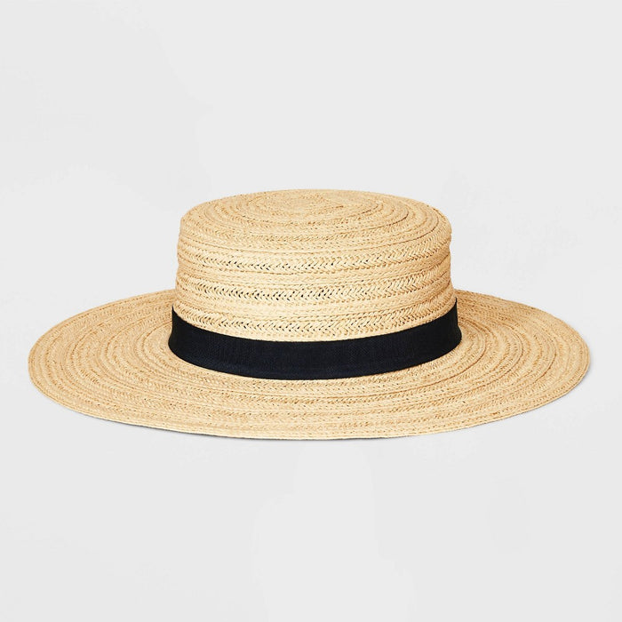 Straw Boater Hat - Universal Thread Natural/Black S/M