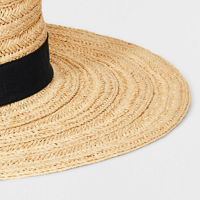 Straw Boater Hat - Universal Thread Natural/Black S/M