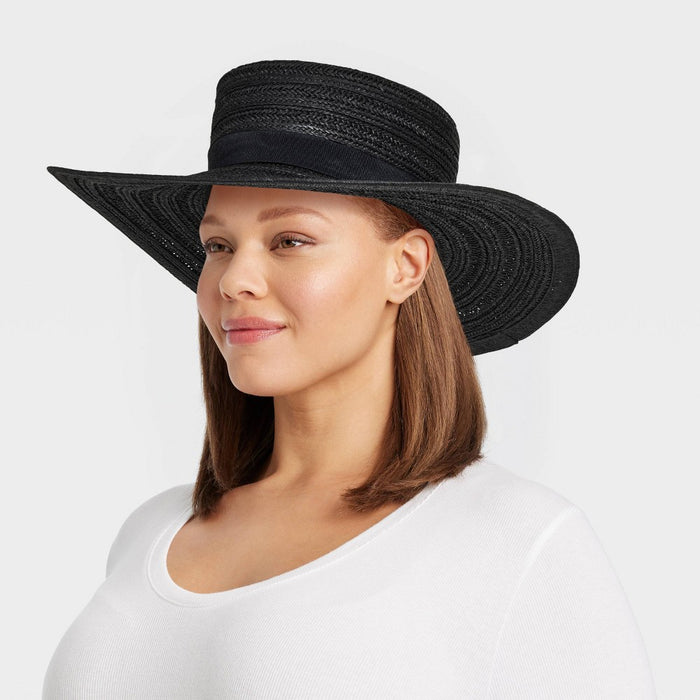 Straw Boater Hat - Universal Thread Black S/M