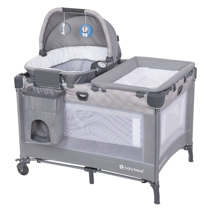 Baby Trend Lullaby Nursery Suite EZ-Fold Playard with Portable Rocking Lounger - Madrid Plaid (LOCAL PICKUP ONLY)