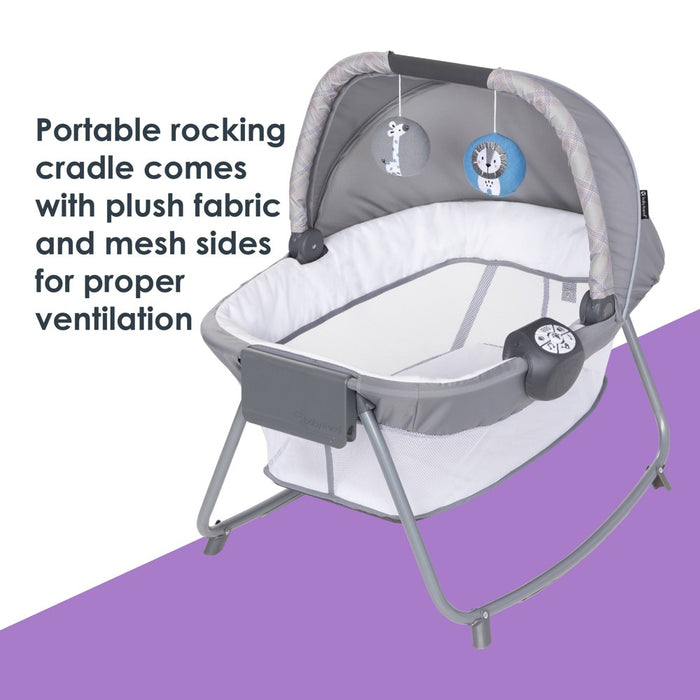 Baby Trend Lullaby Nursery Suite EZ-Fold Playard with Portable Rocking Lounger - Madrid Plaid (LOCAL PICKUP ONLY)
