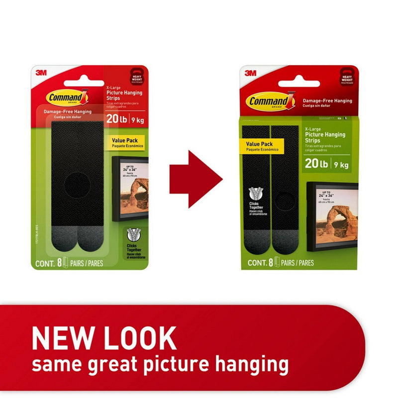 Command 8 Pairs 20lbs Mounting Adhesives Black