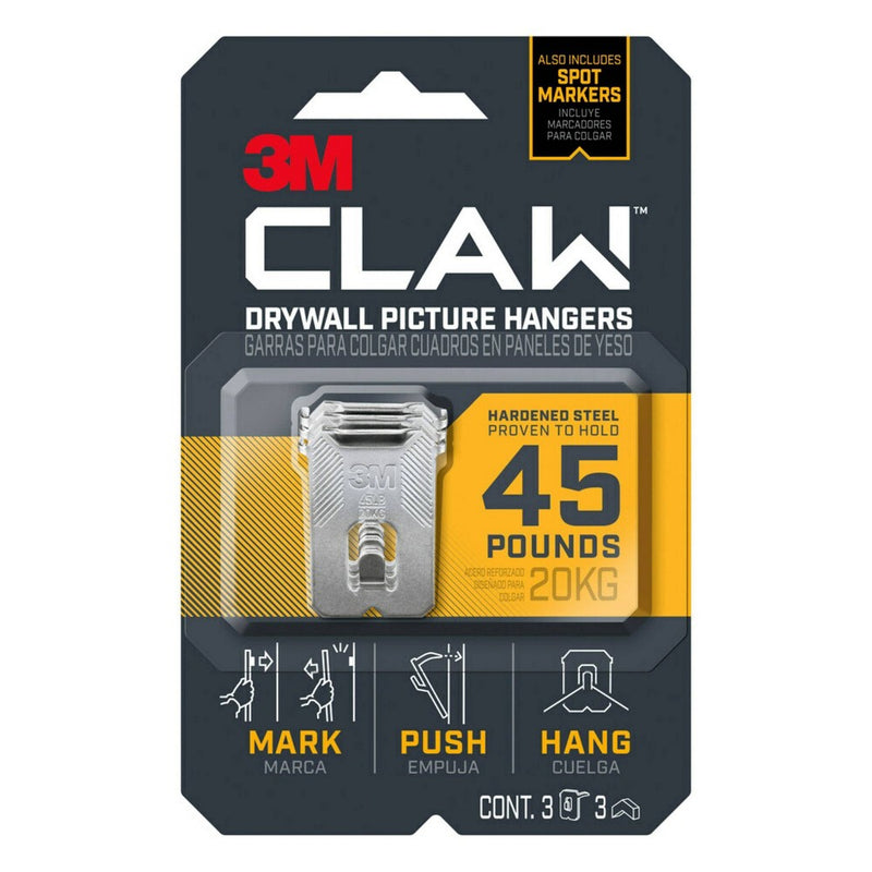 3M Claw 45lbs Drywall Picture Hanger with Temporary Spot Marker