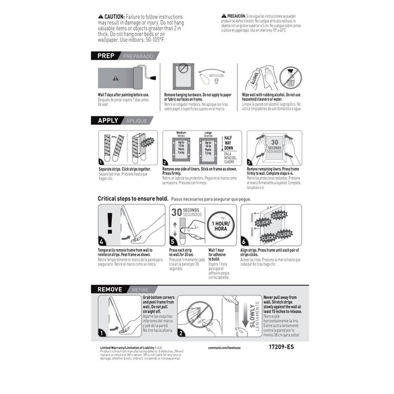 Command 4 Medium and 8 Large Pairs Mounting Adhesives