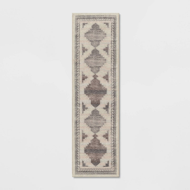 2'x7' Washable Runner Cromwell Printed Persian Style Rug Tan - Threshold (LOCAL PICKUP ONLY)