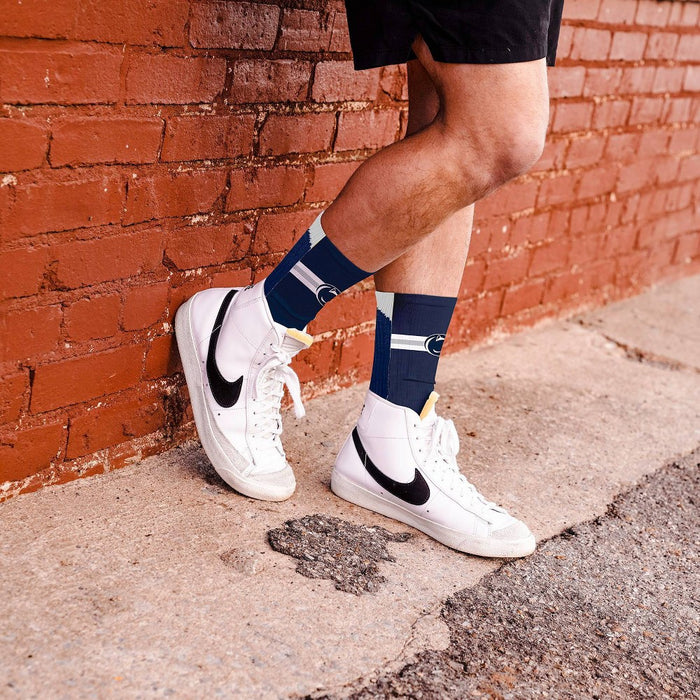 NCAA Penn State Nittany Lions Streak Team Color Crew Socks - L