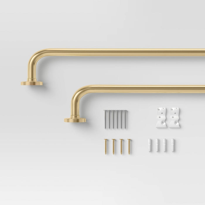 36"-66" Blackout Rounded Curtain Rod Brass - Threshold (LOCAL PICKUP ONLY)