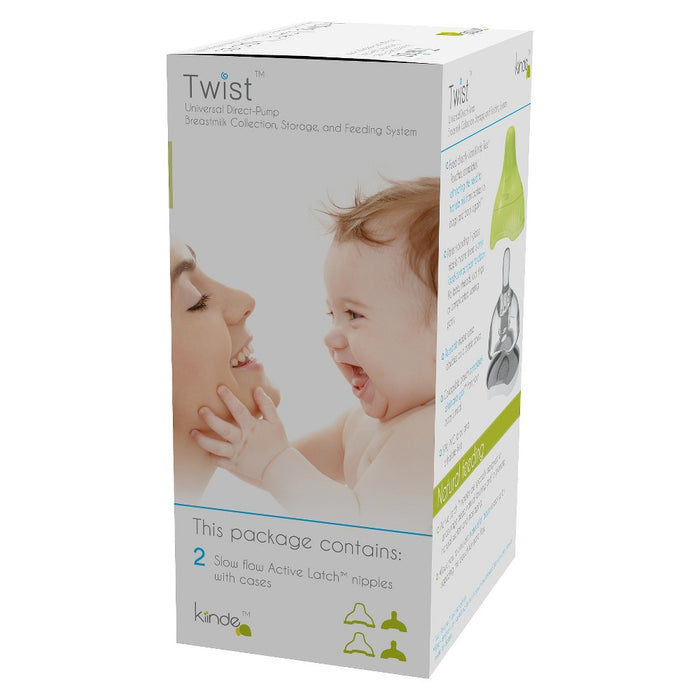 Kiinde Active Latch Silicone Baby Bottle Nipples - Fast - 2ct