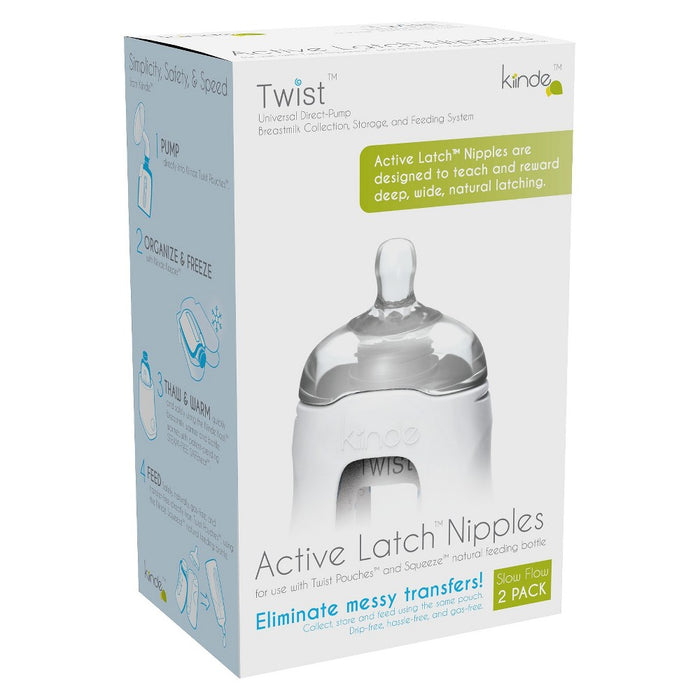 Kiinde Active Latch Silicone Baby Bottle Nipples - Fast - 2ct