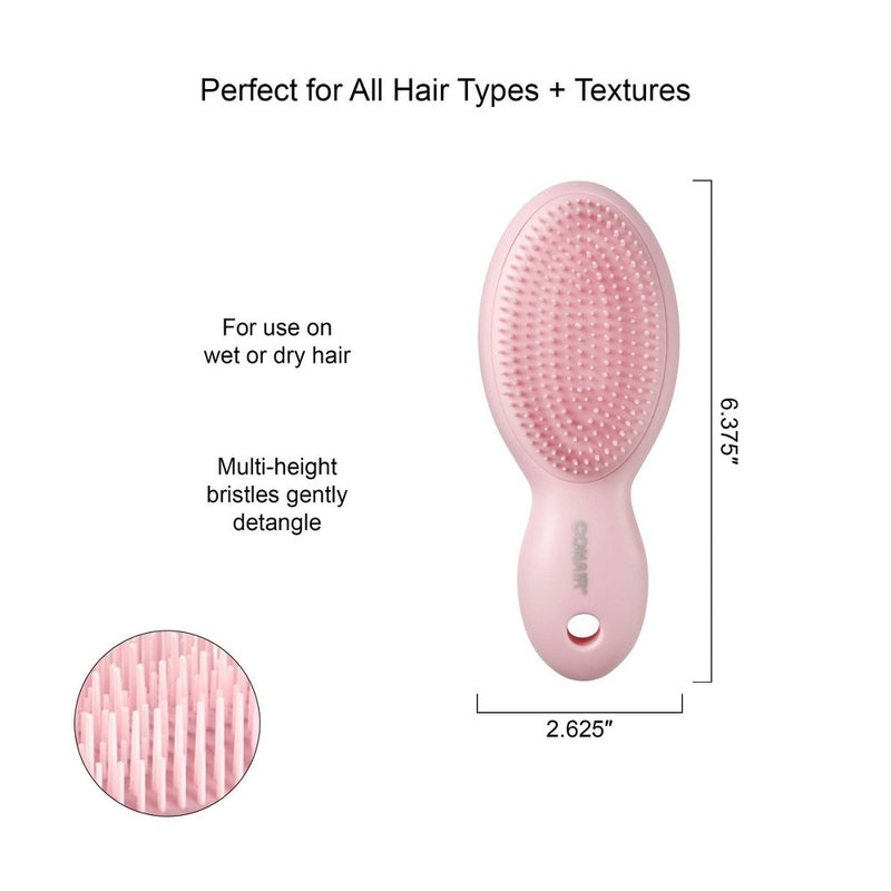 Conair Pro Compact Detangling Hair Brush - All Hair - Pink