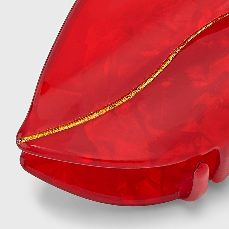 Lip Shaped Acrylic Claw Hair Clip - Red