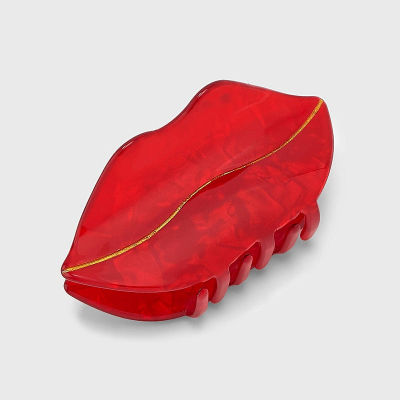 Lip Shaped Acrylic Claw Hair Clip - Red