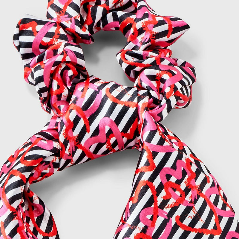 Valentine's Day Print with Tail Hair Twister - Pink/Red Striped