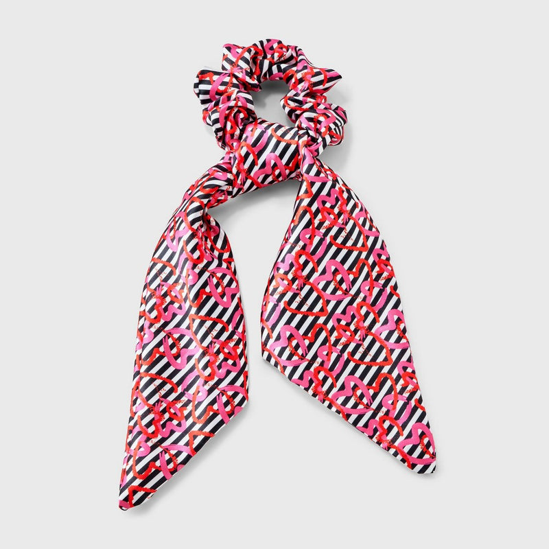 Valentine's Day Print with Tail Hair Twister - Pink/Red Striped