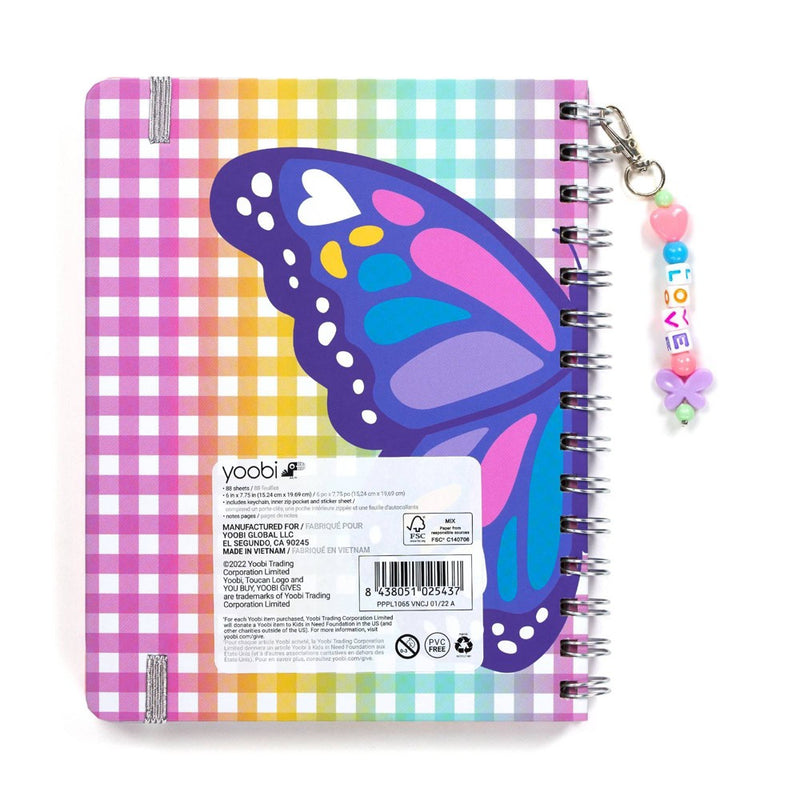 Yoobi Undated Weekly Planner Gingham Butterfly