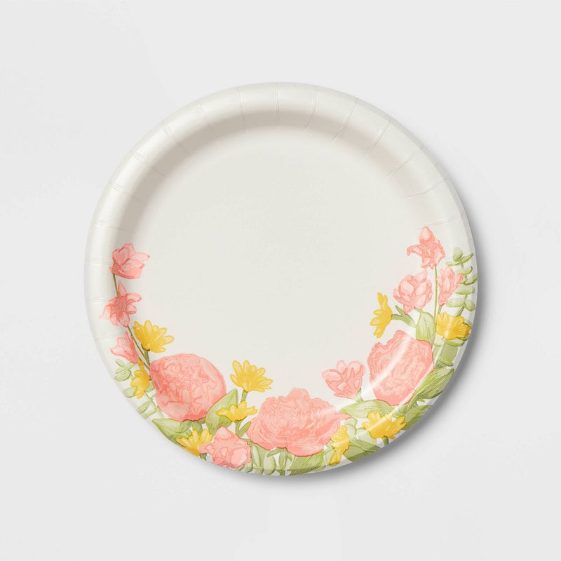 8.5" 10ct Floral Dinner Plates - Spritz