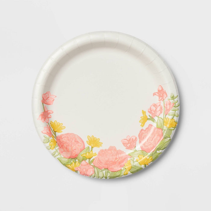 8.5" 10ct Floral Dinner Plates - Spritz