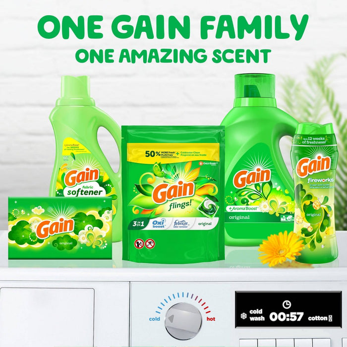 Gain Flings Original Scent HE Compatible Laundry Detergent Soap Pacs - 54oz/76ct