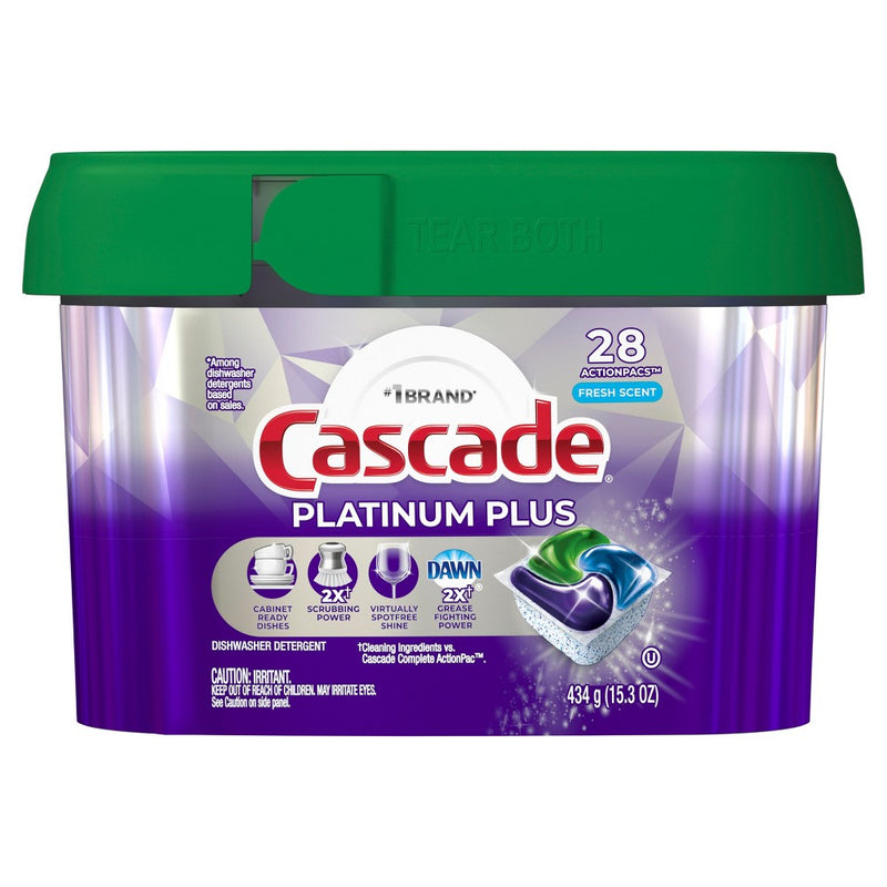 Cascade Fresh Platinum Plus Action Pacs Dishwasher Detergents - 28ct