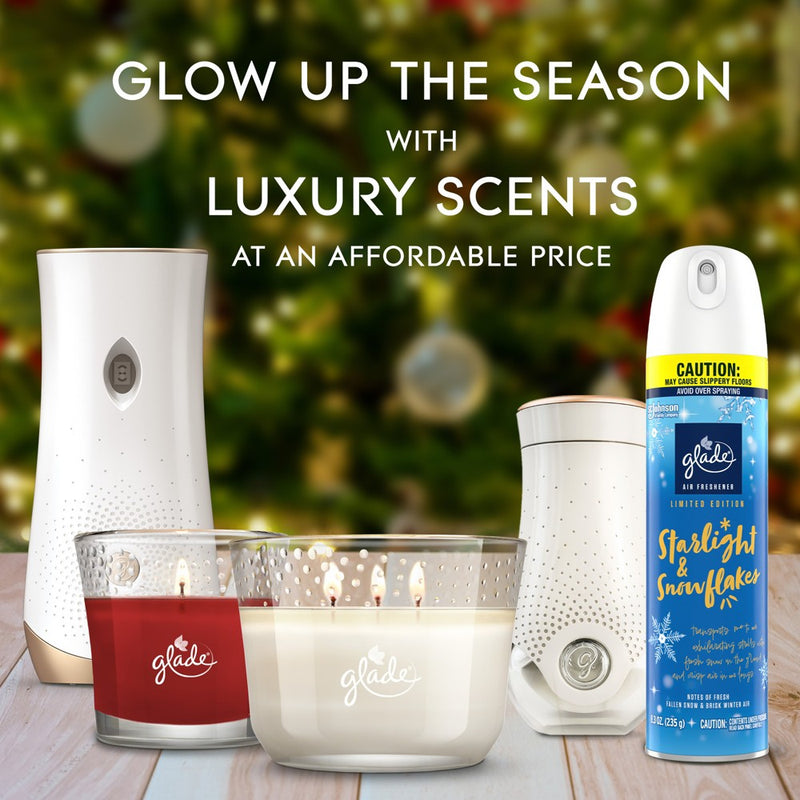Glade 3-Wick Large Candle - Starlight & Snowflakes - 6.8oz
