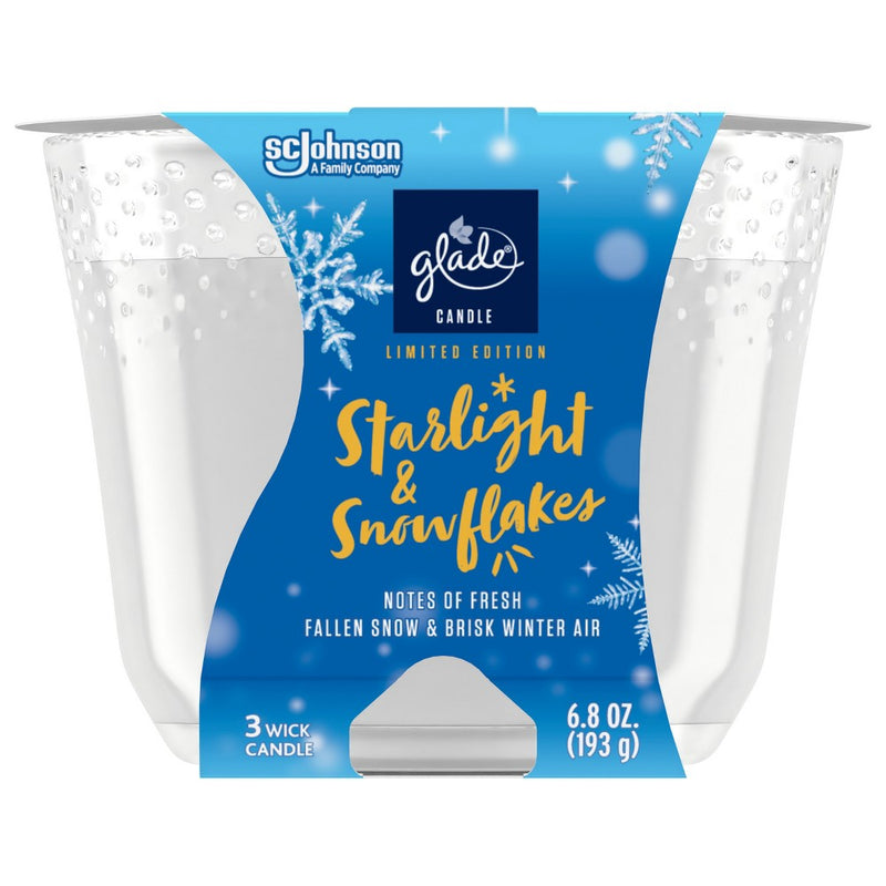 Glade 3-Wick Large Candle - Starlight & Snowflakes - 6.8oz