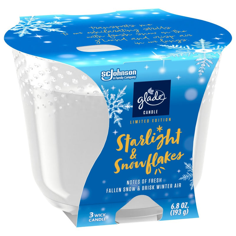 Glade 3-Wick Large Candle - Starlight & Snowflakes - 6.8oz