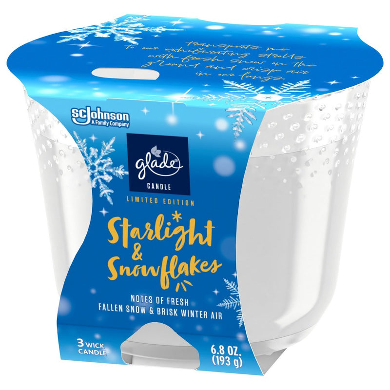 Glade 3-Wick Large Candle - Starlight & Snowflakes - 6.8oz