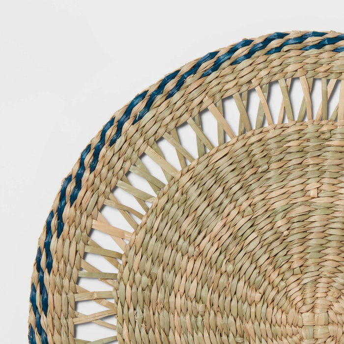 15" Woven Seagrass Charger Blue/Natural - Threshold