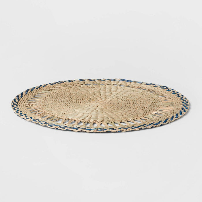 15" Woven Seagrass Charger Blue/Natural - Threshold
