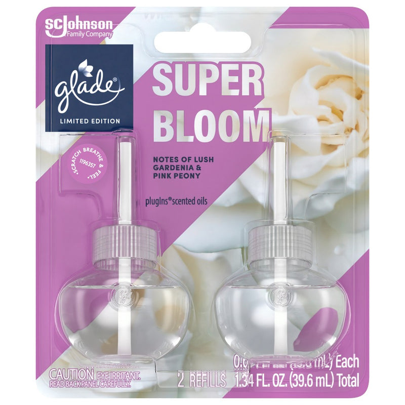 Glade PlugIns Scented Oil Air Freshener Refills - Super Bloom - 1.34 fl oz/2ct