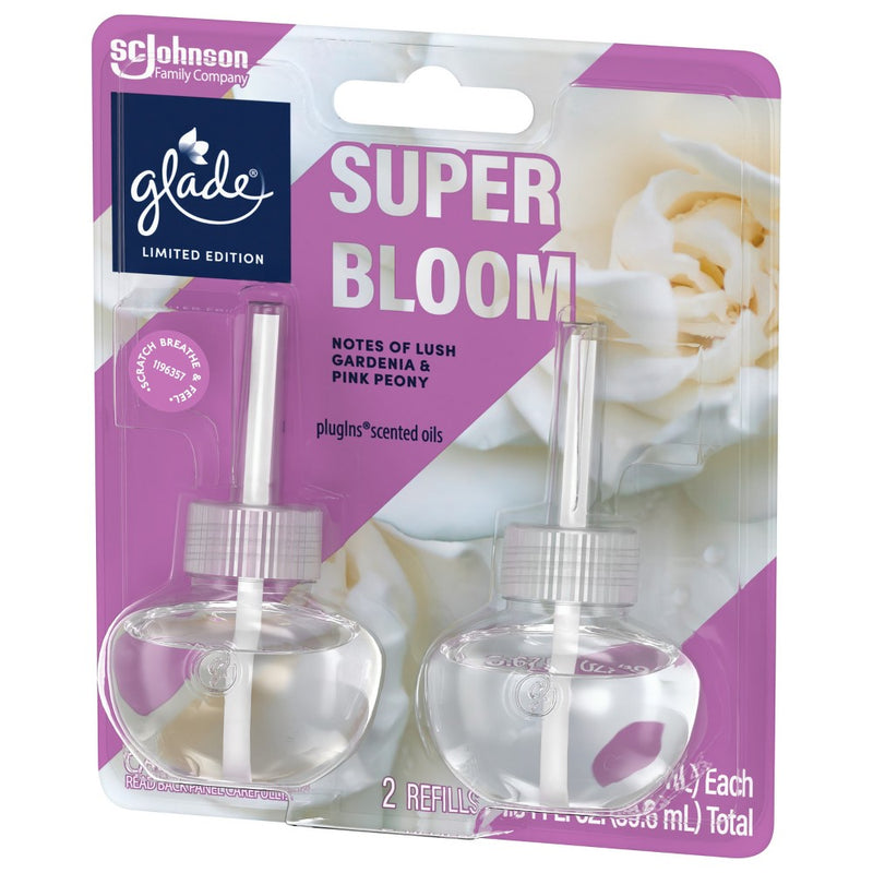 Glade PlugIns Scented Oil Air Freshener Refills - Super Bloom - 1.34 fl oz/2ct