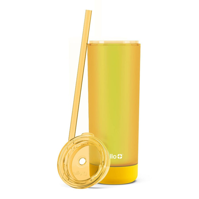 Ello Monterey 24oz Double Wall Plastic Straw Tumbler - Sunshine
