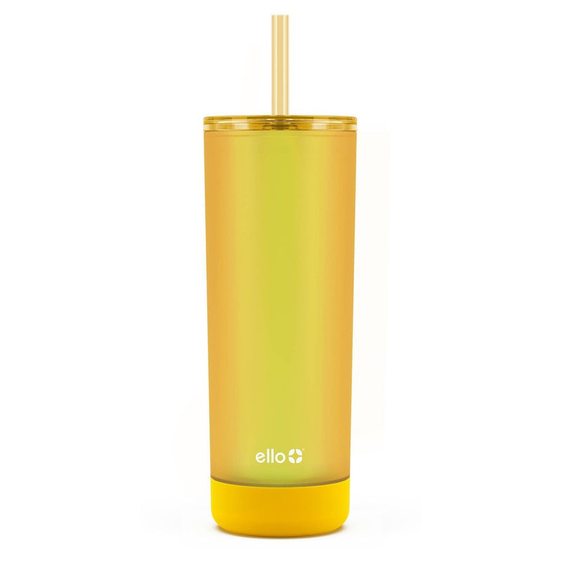 Ello Monterey 24oz Double Wall Plastic Straw Tumbler - Sunshine