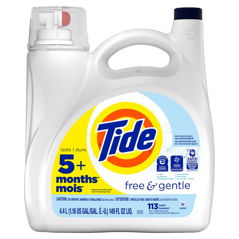 Tide Free & Gentle HE Compatible Liquid Laundry Detergent Soap - 149 fl oz