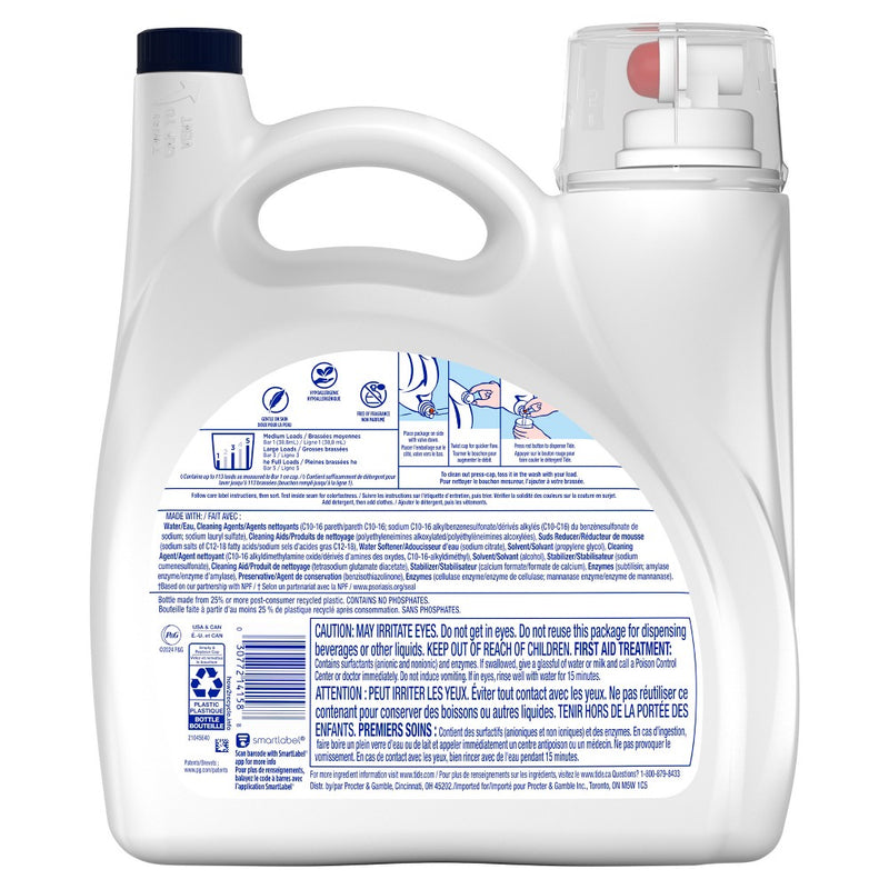 Tide Free & Gentle HE Compatible Liquid Laundry Detergent Soap - 149 fl oz