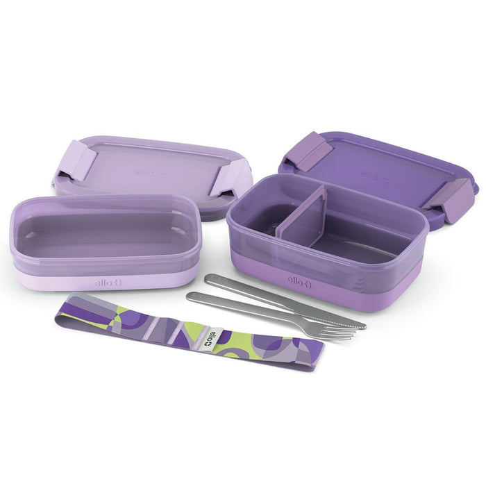 Ello 2pk Plastic Lunch Stack Food Storage Container Set Wisteria