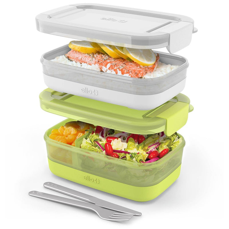 Ello 2pk Plastic Lunch Stack Food Storage Container Set Zapped