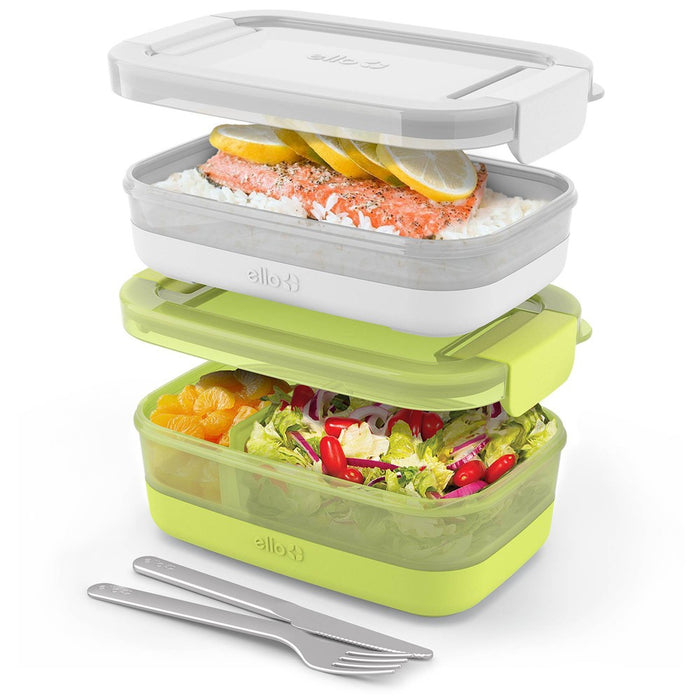 Ello 2pk Plastic Lunch Stack Food Storage Container Set Zapped