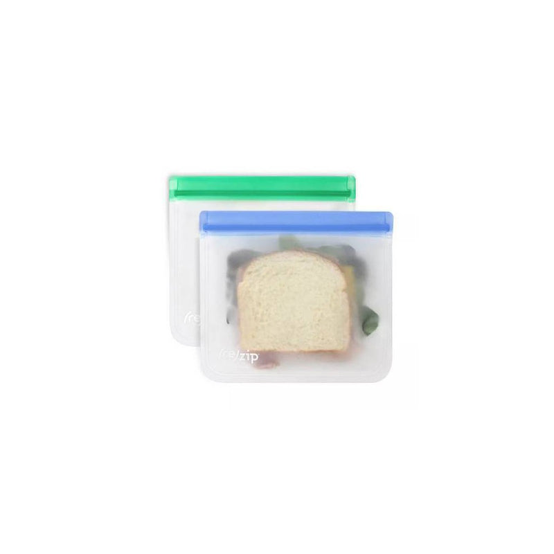 (re)zip Reusable Leak-proof Flat Sandwich Lunch Bag - 2pk (Colors May Vary)