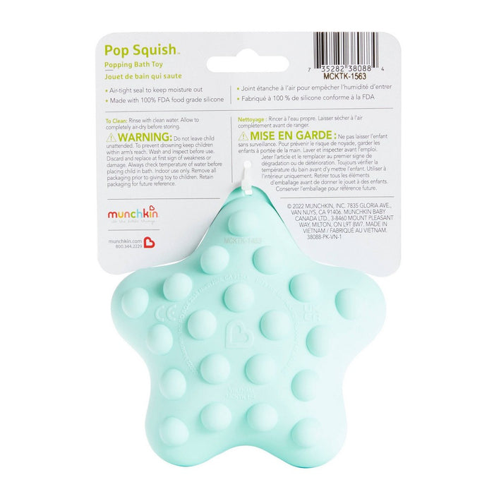 Munchkin Pop Squish Popping Mold-Free Sensory Baby Fidget Bath Toy Without Holes - Starfish