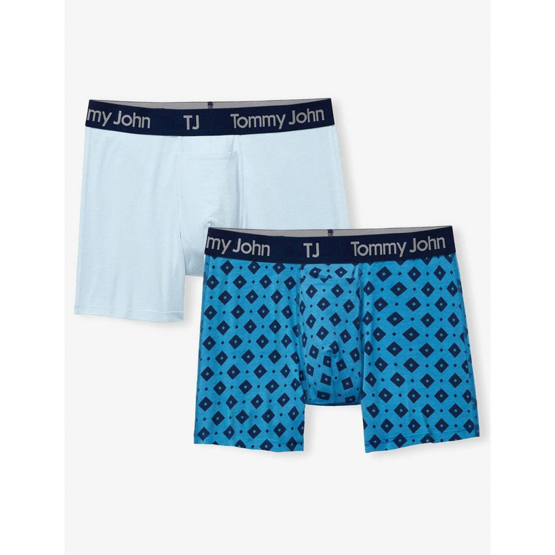 TJ | Tommy John Men's Diamond Print 4" Boxer Briefs 2pk - Blue XL