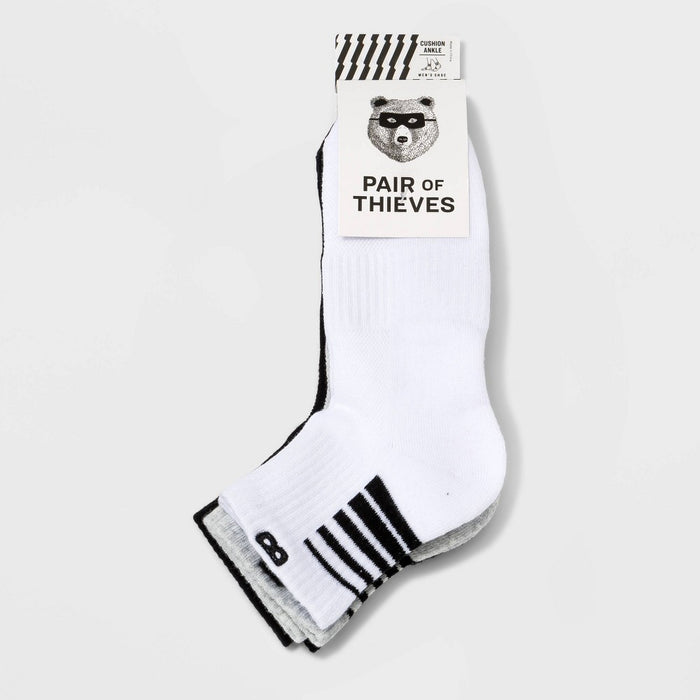 Pair of Thieves Men's Ankle Socks 3pk - Black 6-12