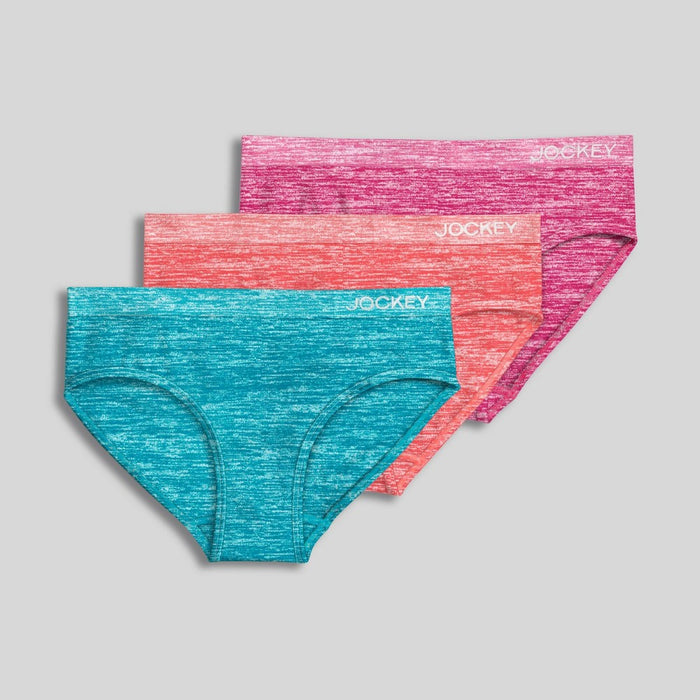 Jockey Generation Girls' 3pk Seamfree Bikini - Pink/Red/Blue L