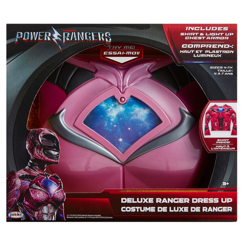 Power Rangers Pink Deluxe Ranger Dress Up Set with Light Up Chest Armor
